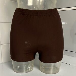 Spandex Hot Shorts M Dark Brown NWOT